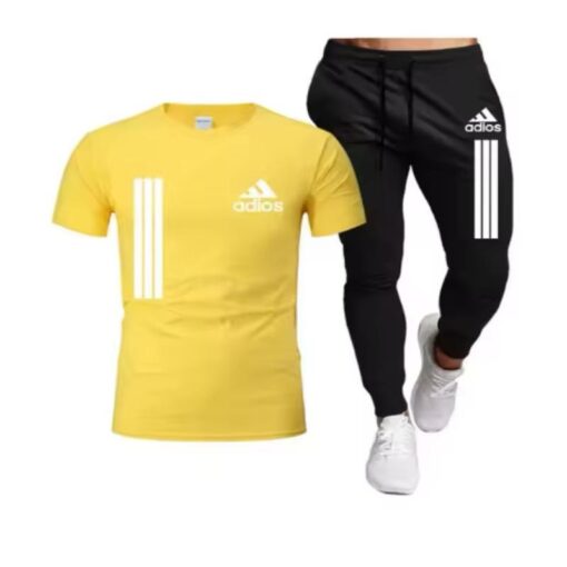 Men's Summer T-shirt Short Sleeved Long Pants Casual available in all sizes - Image 3