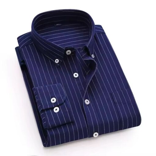 S-4XL New Non Ironing Men's Shirt Fashion and Casual Versatile Cotton Oxford Spinning Long Sleeved Shirt - Image 10