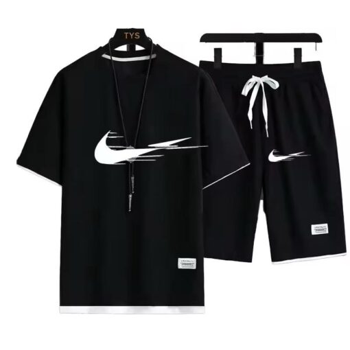 Autumn New Short Sleeved Summer Slim Quick Drying Sportswear Men's Set, With Short Sleeved Top, Sports available in all sizes