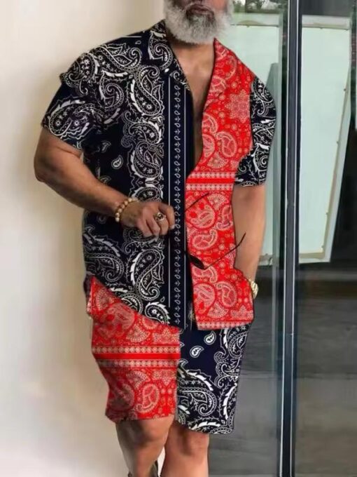 Casual Men Clothing Two Piece Set Shorts Summer Shirt and Short Set Men’s available in all size