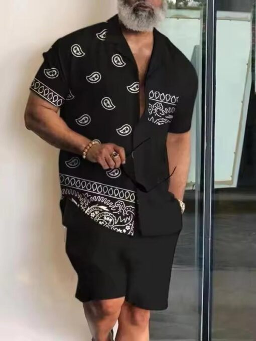 Casual Men Clothing Two Piece Set Shorts Summer Shirt and Short Set Men’s available in all size - Image 2