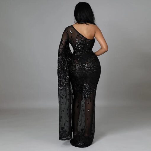 African New Design beautiful Color Beaded Bodycon Evening Dinner Party Dress for Women - Image 3