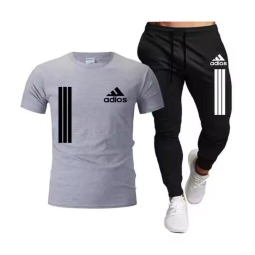 Men's Summer T-shirt Short Sleeved Long Pants Casual available in all sizes