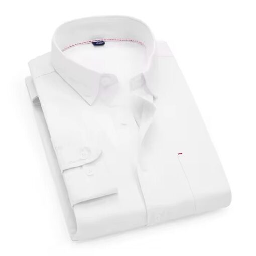 S-4XL New Non Ironing Men's Shirt Fashion and Casual Versatile Cotton Oxford Spinning Long Sleeved Shirt - Image 2